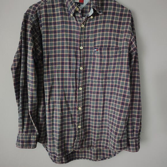 Vintage Tommy Hilfiger Mens button down flannel M - Picture 1 of 5